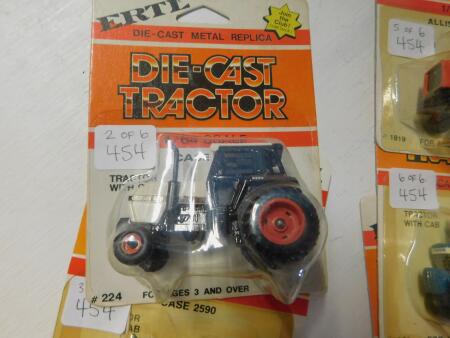 1/64 6 Ertl Tractors on Diecast Tractor Cards