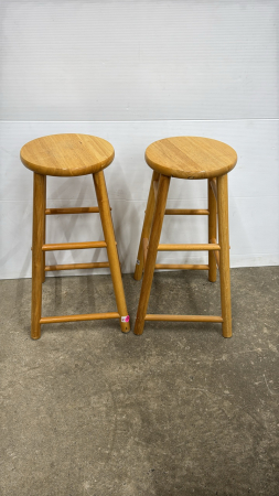 (2) Wooden Bar Stools