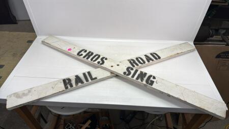 Wooden Railroad Crossing Sign