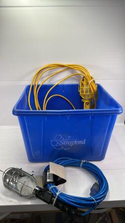(2) Trouble Lamps, Extension Cord, and Power Bar