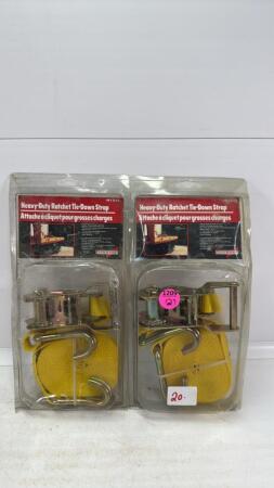 (2) Erikson 1 Inch Ratchet Straps