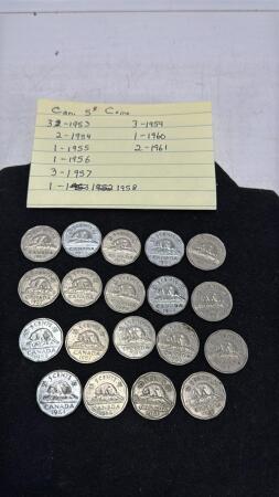 Canadian 5 Cent Coins