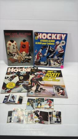 (4) Hockey Sticker Books and a Few Stickers
