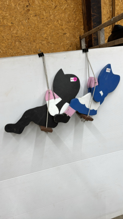 (2) Wooden Children on Swings