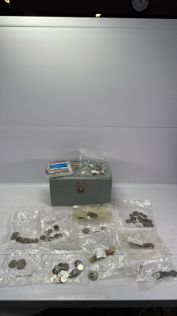 Metal Box with Foreign Currency