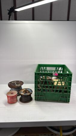 Milk Crate with Quantity of Wire