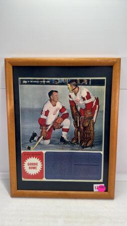 Gordie Howe & Terry Sawchuk Framed Repro Print