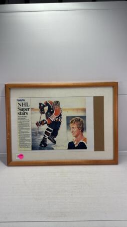 Gretzky Sunday Star Framed Newspaper Article