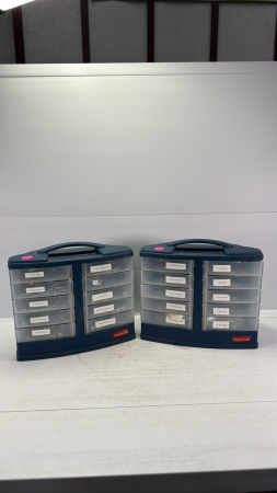 (2) Plastic 10 Drawer Parts Bins