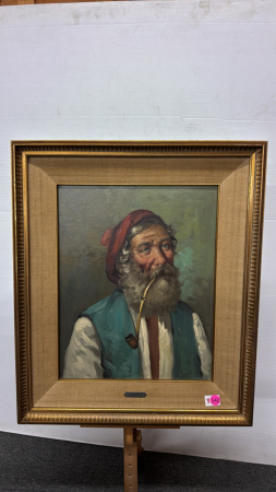 Larged Framed Oil on Board "Minori"