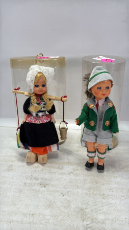 (2) 7in Tall International Dolls