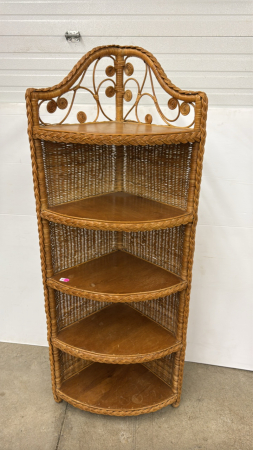 5 Shelf Rattan Corner Unit