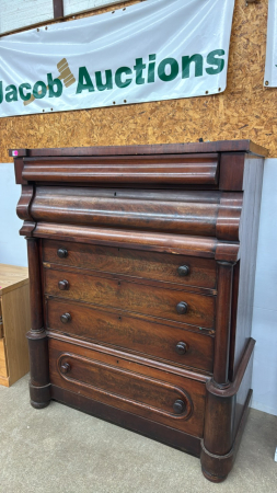 Mahogany Veneer 2 PC Bonnet Chest