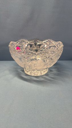 Fancy Etched Glass Crystal Bowl