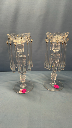 Pair of Cut Glass Candle Stick Holders