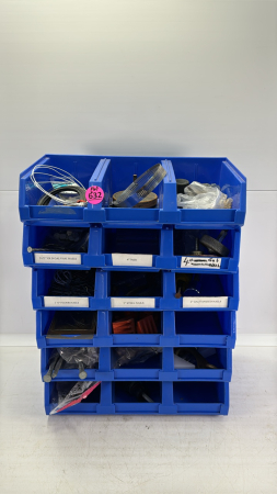 (6) Three Space Plastic Bins
