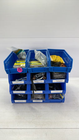 (4) Three Space Plastic Bins