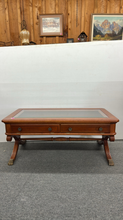 Glass Top Curio Style Coffee Table