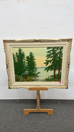 Lake Scene on Board by M. Jacob