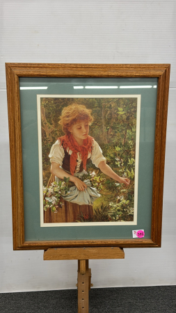 Girl Picking Flowers Print