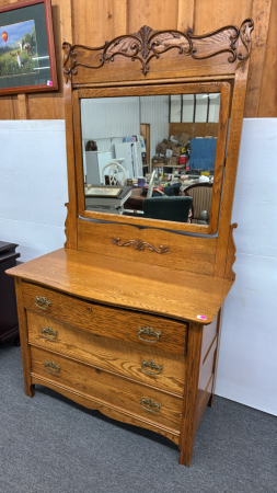Refinished Dresser with Bevelled Mirror
