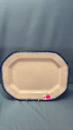 Flow Blue Platter with Feathered Edge Design