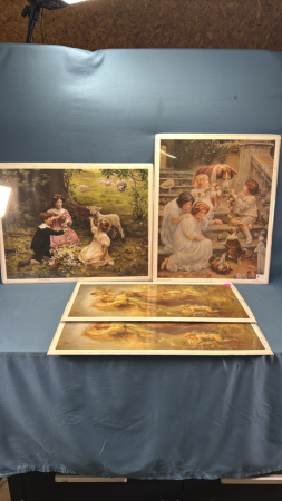 (4) Unframed Victorian Prints