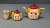3PC Miniature Tea Set in 7in Green Glass Plate - 2