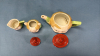 3PC Miniature Tea Set in 7in Green Glass Plate - 3
