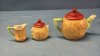 3PC Miniature Tea Set in 7in Green Glass Plate - 5