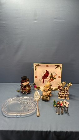 Assorted Lot on 10in Square China Plater