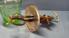 2 Cup Green Depression Glass Mixing Bowl & Mixer - 3