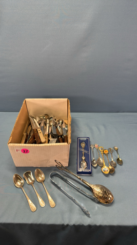 Quantity of Flatware,Steak Knives,Collector Spoons