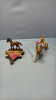 Brass Horse & Sulky & Metal Horse Ash Tray