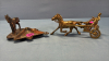 Brass Horse & Sulky & Metal Horse Ash Tray - 4