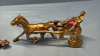 Brass Horse & Sulky & Metal Horse Ash Tray - 5