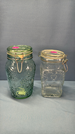 (2) Wire Top Stroage Jars
