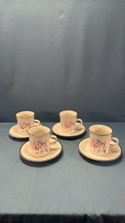 (4) Matching Cups & Saucers
