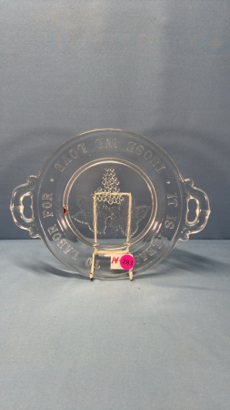 Glass Bread Plate with Handles