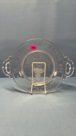 Glass Bread Plate with Handles