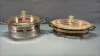 (2) Glass Casseroles in Silver Plate Stands - 2