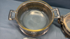 (2) Glass Casseroles in Silver Plate Stands - 4