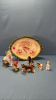 14in China Platter with 6 Animal Figurines