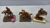 (3) Remington Figurines on Marble Bases - 3