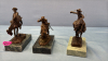 (3) Remington Figurines on Marble Bases - 4
