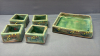 Pottery Bowl w/4 Matching Square Serving Dishes - 3