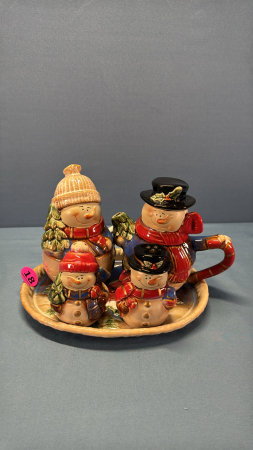 Winter Scene Cream & Sugar & Salt & Pepper