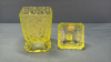Vaseline Glass Footed Sugar Bowl - 4