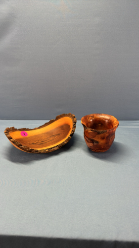 Walnut Live Edge Bowl & Turned Vase