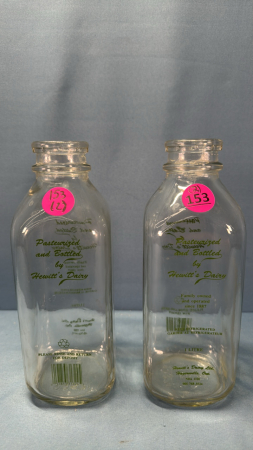 (2) Hewitt's Dairy "Hagersville" SS Quarts